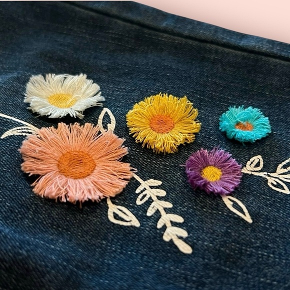 Embroidered Floral Blue Jeans for Girls, Cat and Jack - Picture 2 of 10